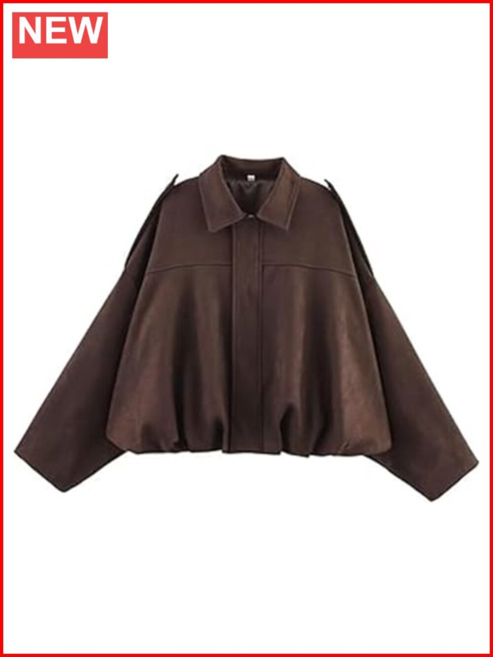 Faux Suede Bomber Jacket Lapel Zip Pilot Moto Coat